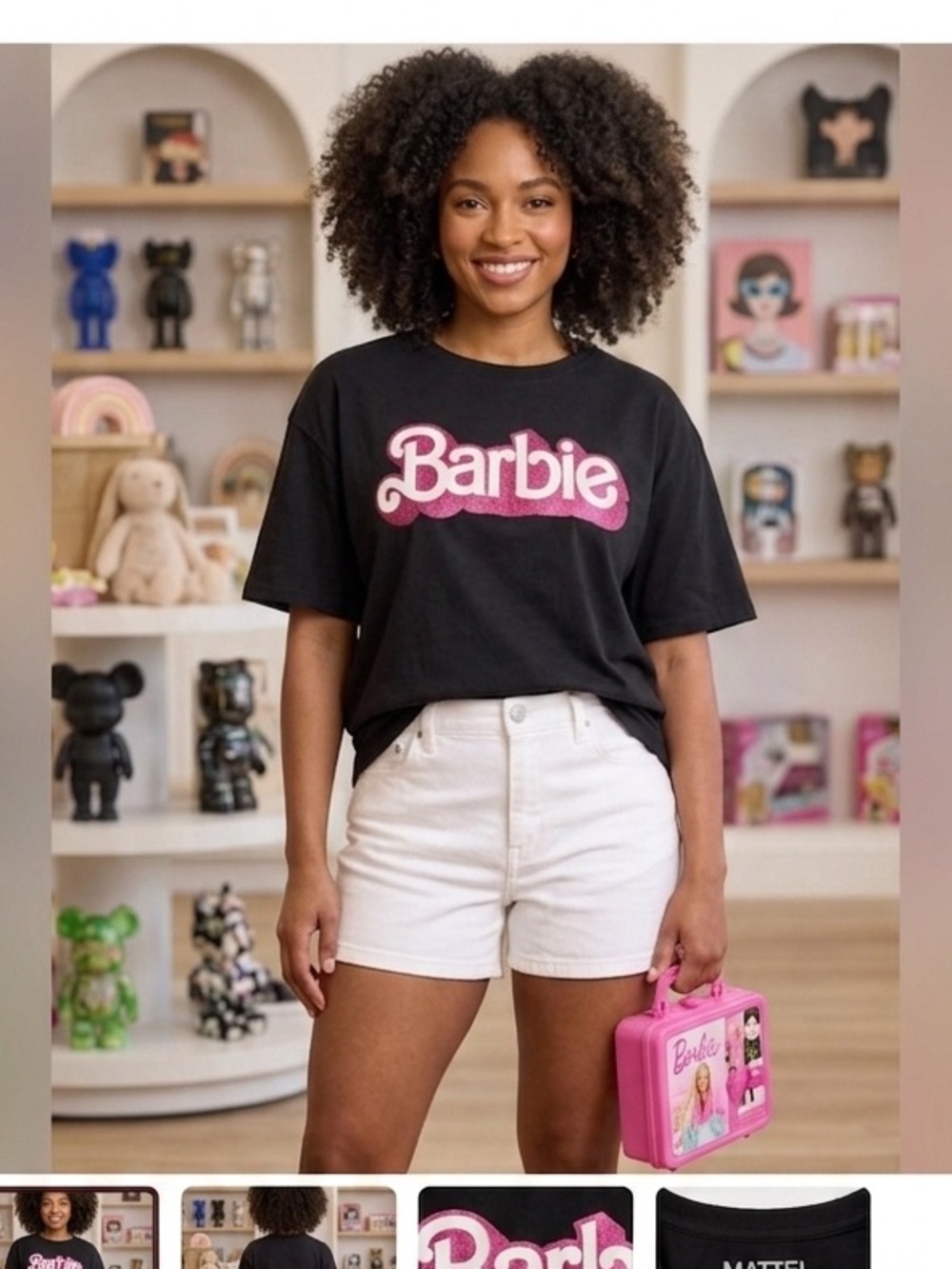 Mattel Barbie Black and Pink Kids T-Shirt